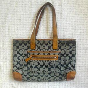 Coach Vintage 2001 Signature Denim Shoulder Tote Bag